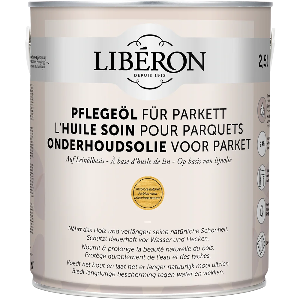 03282391065463_C1N1_s01_127436_2,5L L'HUILE SOIN PARQUET Incolore Mat ONDERHOUDSOLIE VOOR PARKET Kleurloos Mat