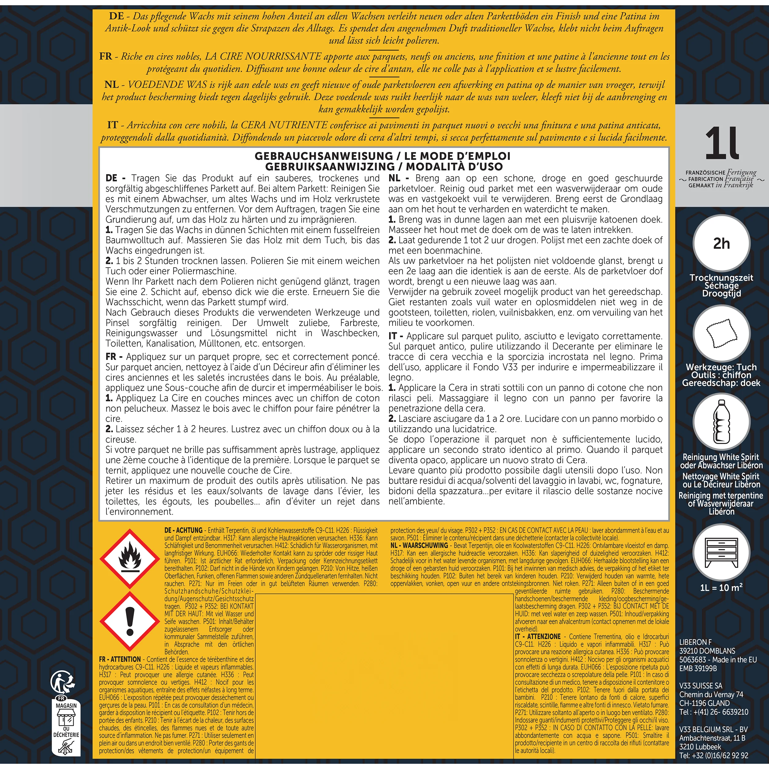 BACKPACK CIRE NOURRISSANTE PARQUET VOEDENDE BOENWAS PARKET