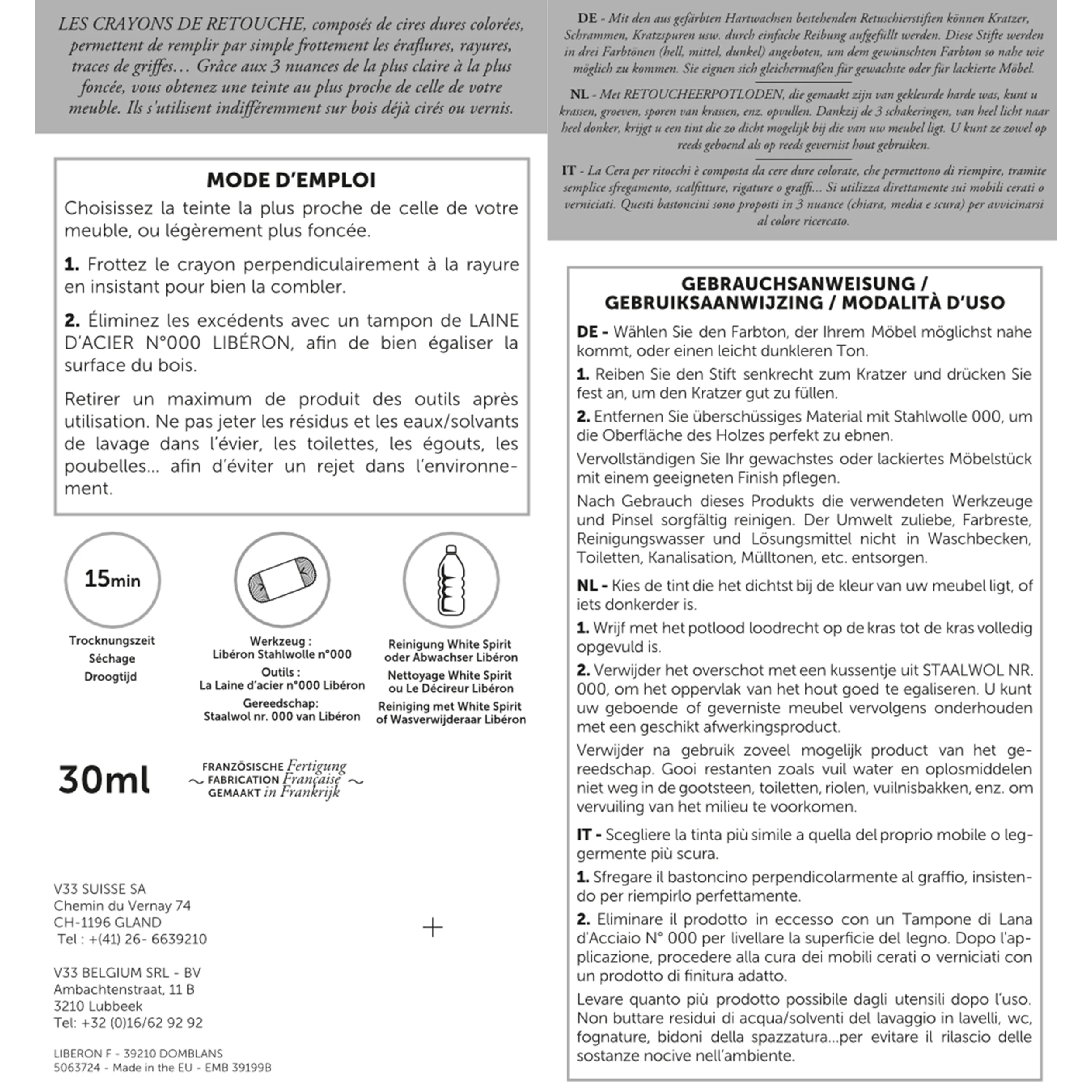 BACKPACK CRAYONS DE RETOUCHE RETOUCHEERPOTLODEN